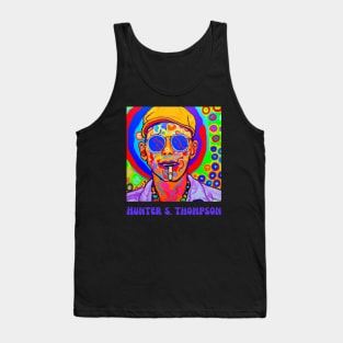 Hunther S. Thompson Trippy Portrait Design Tank Top